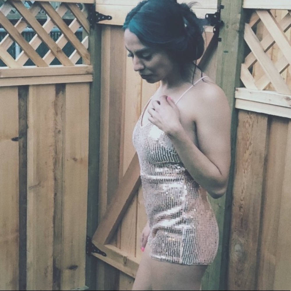 Rose Gold Romper with Sequins